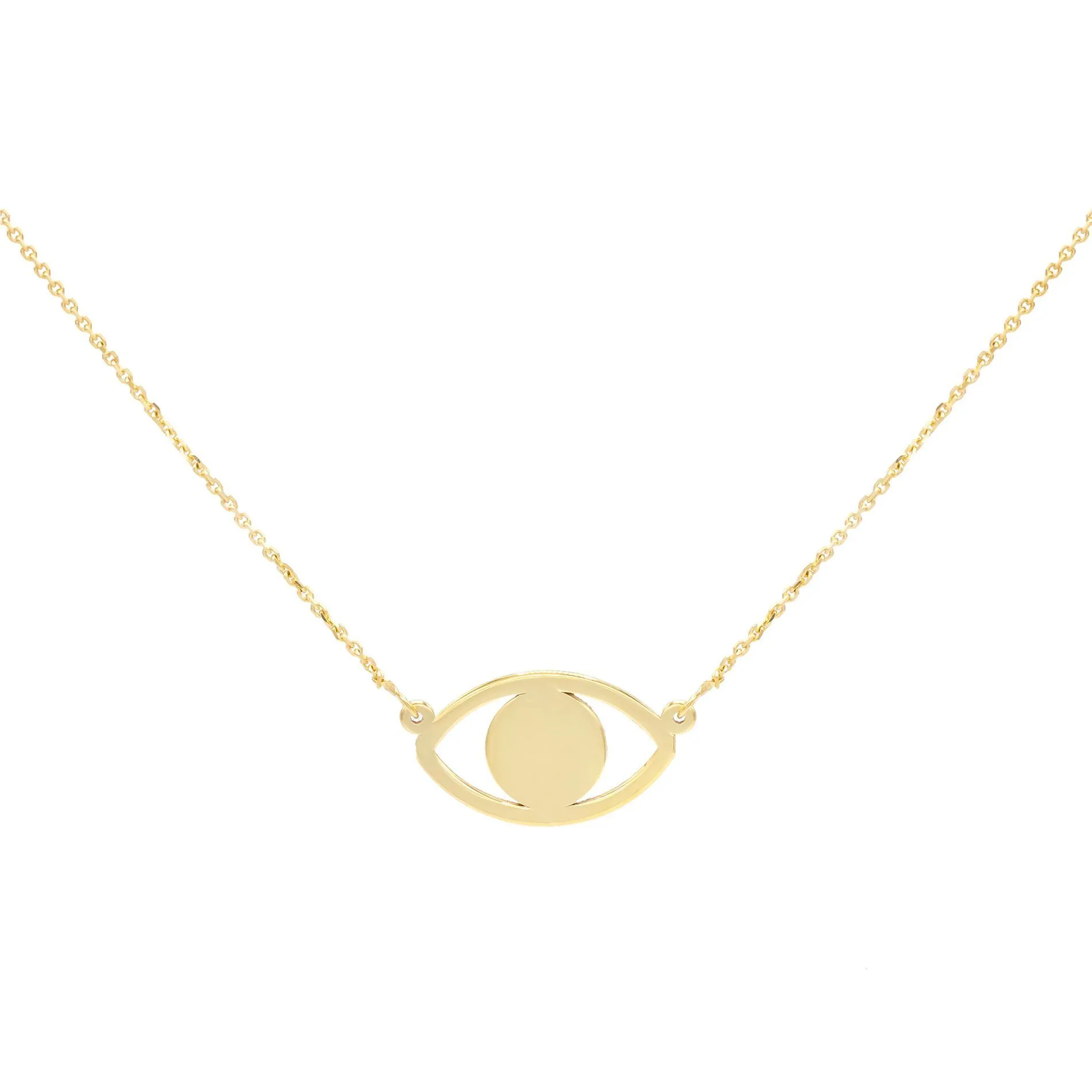 Large Evil Eye Necklace 14K