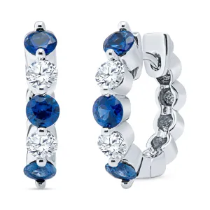 Large Gold Diamond Hoop Earrings with Gemstones