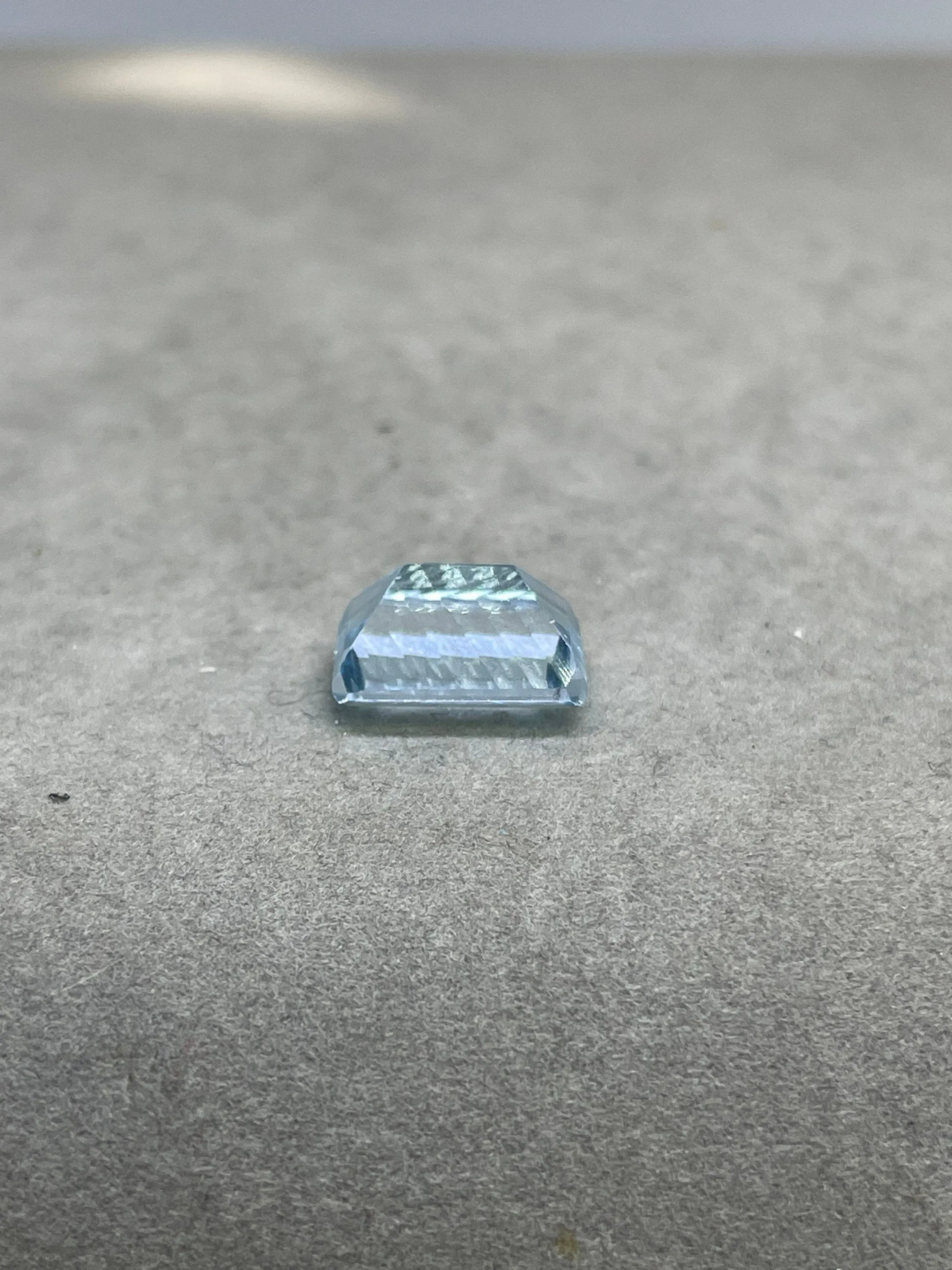 Laser Concave Cut Swiss Blue Topaz 14x10x8 Emerald Cut Loose Gemstone