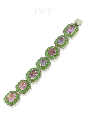 Lavender Spinel, Demantoid and Diamond Bracelet