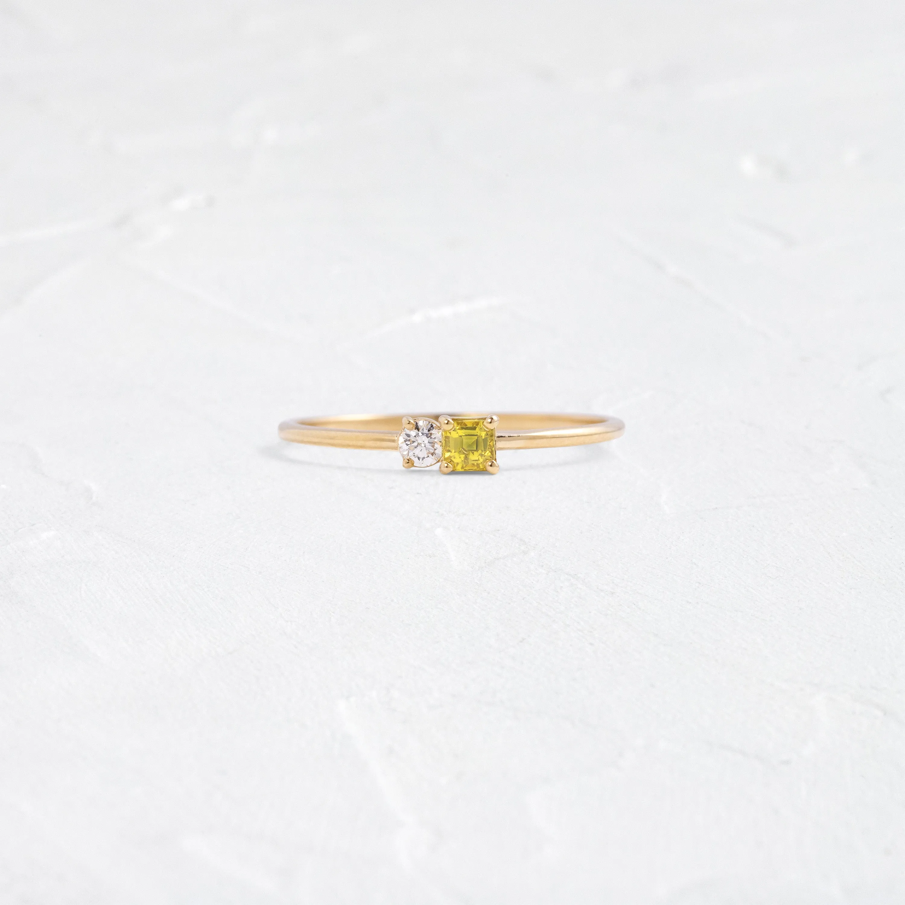 Lemon Sapphire Duet Ring, Edition 1