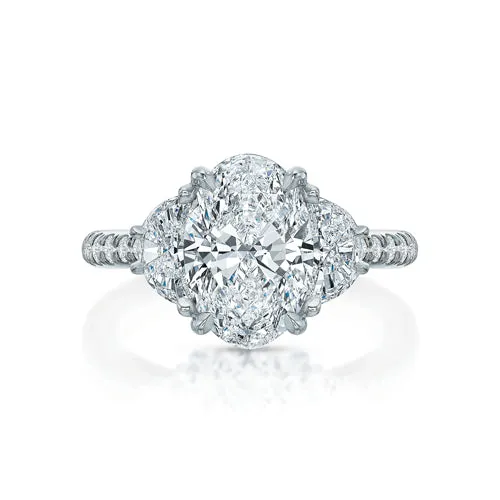 Lennon Oval Diamond Three Stone Ring
