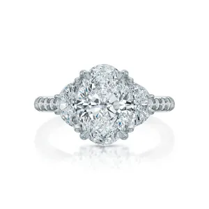 Lennon Oval Diamond Three Stone Ring