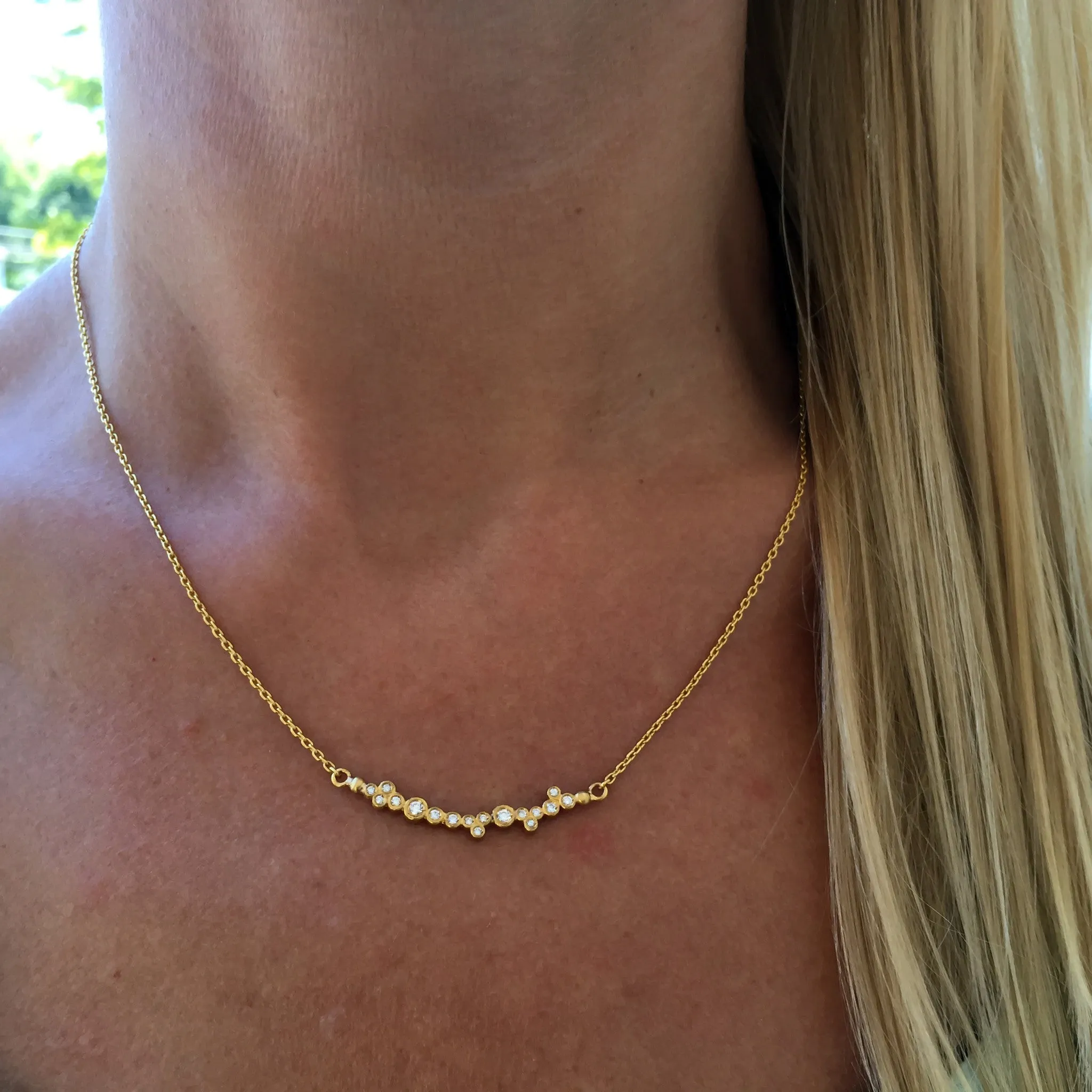 Lika Behar "Dylan" 24K Gold Bar Diamond Necklace with Toggle