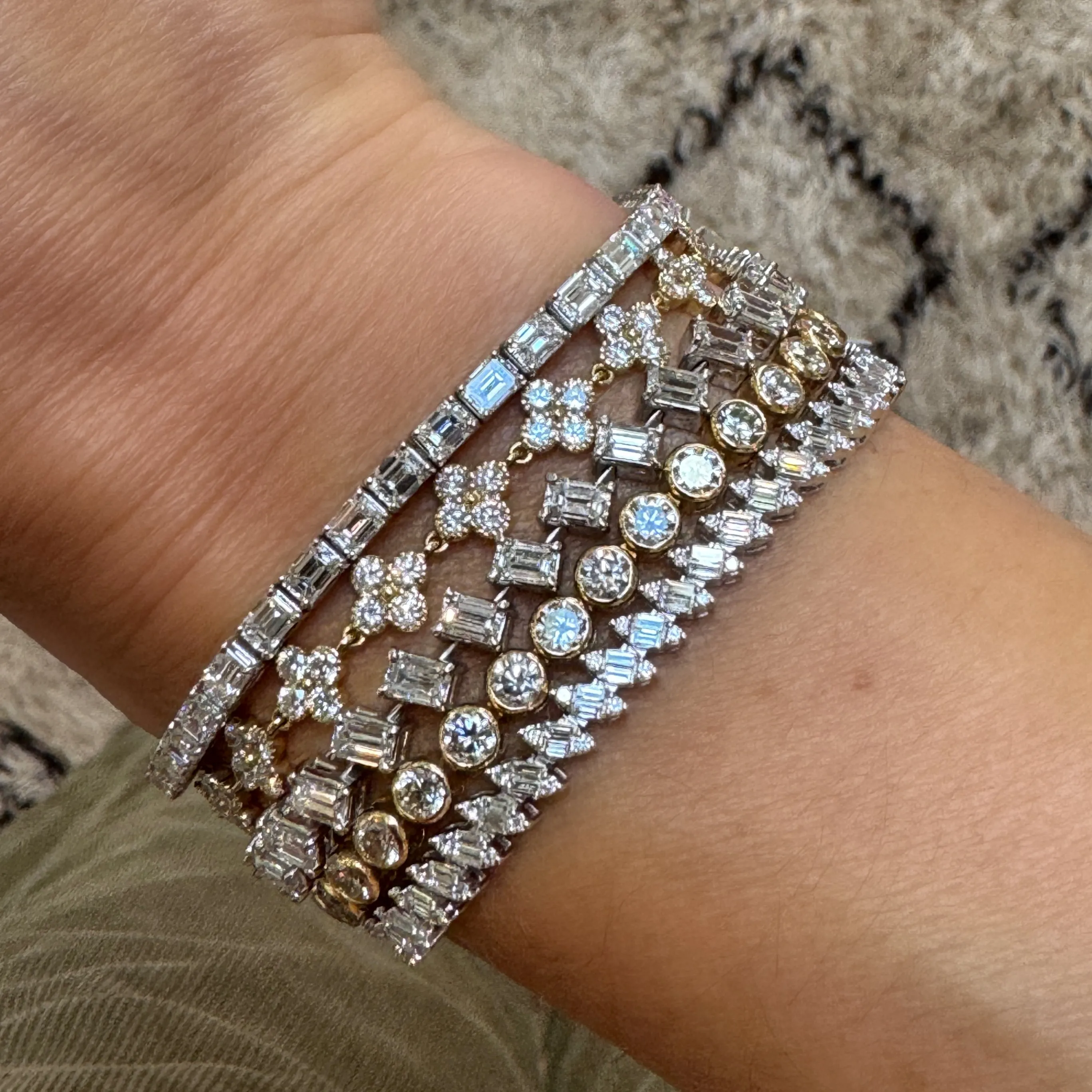 Looking Sharp Sideways Diamond Illusion  Marquise Eternity Bracelet