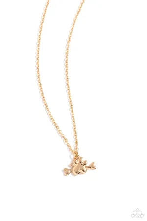 Loyal Companion - Gold - Paw Print and Dog Bone Paparazzi Short Necklace