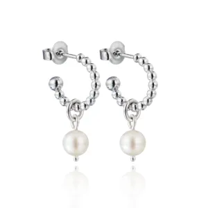 Lumoava Pearl Earrings with Akoya Pearl, Silver