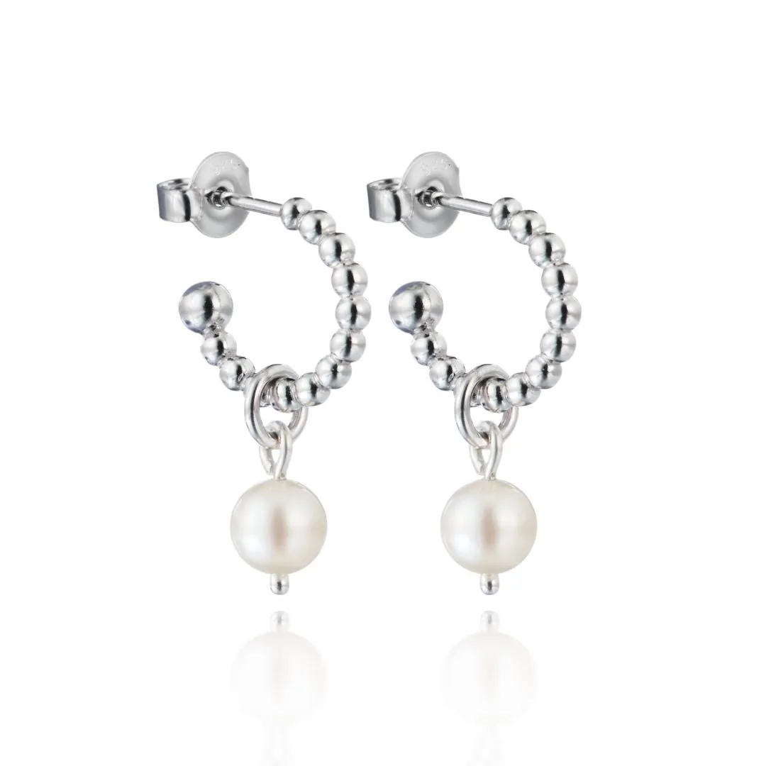 Lumoava Pearl Earrings with Akoya Pearl, Silver