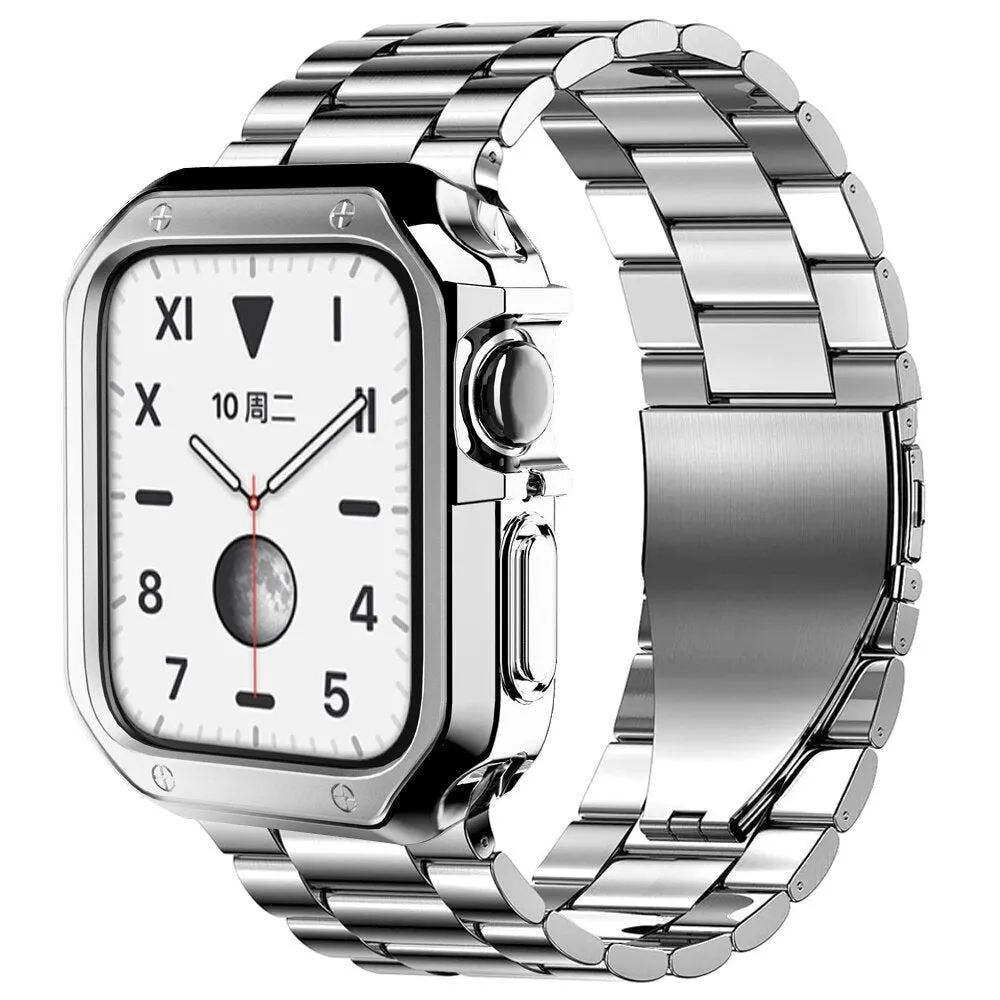 Luxury Metal Band Silicone Case for Apple Watch