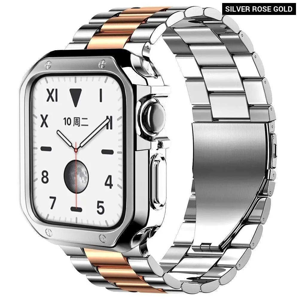 Luxury Metal Band Silicone Case for Apple Watch