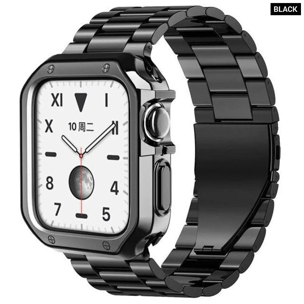 Luxury Metal Band Silicone Case for Apple Watch