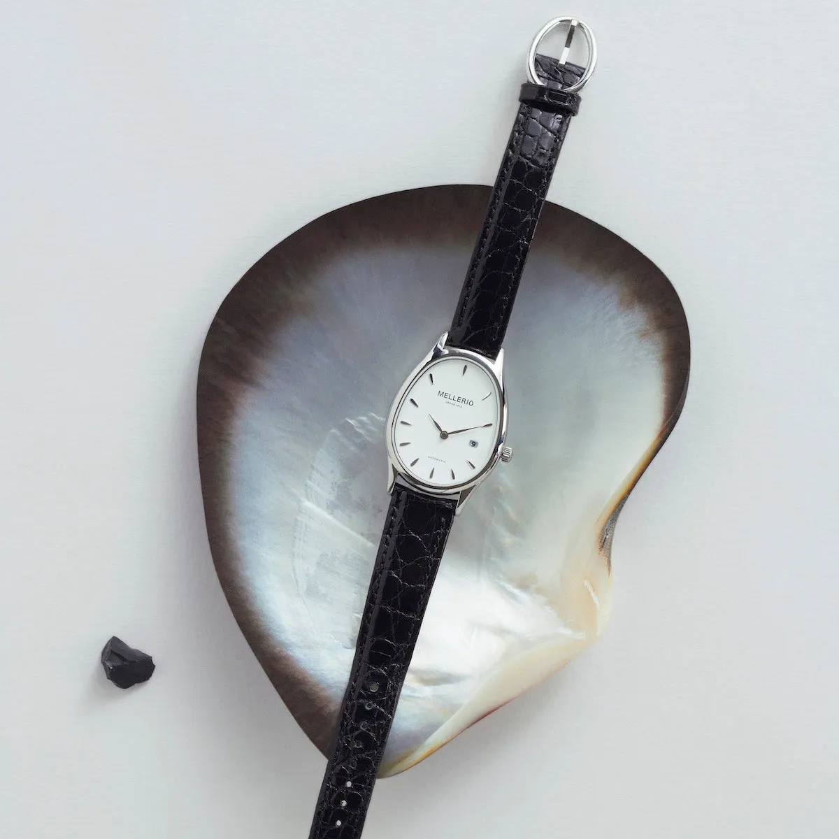 M Cut Watch - Steel with White Dial