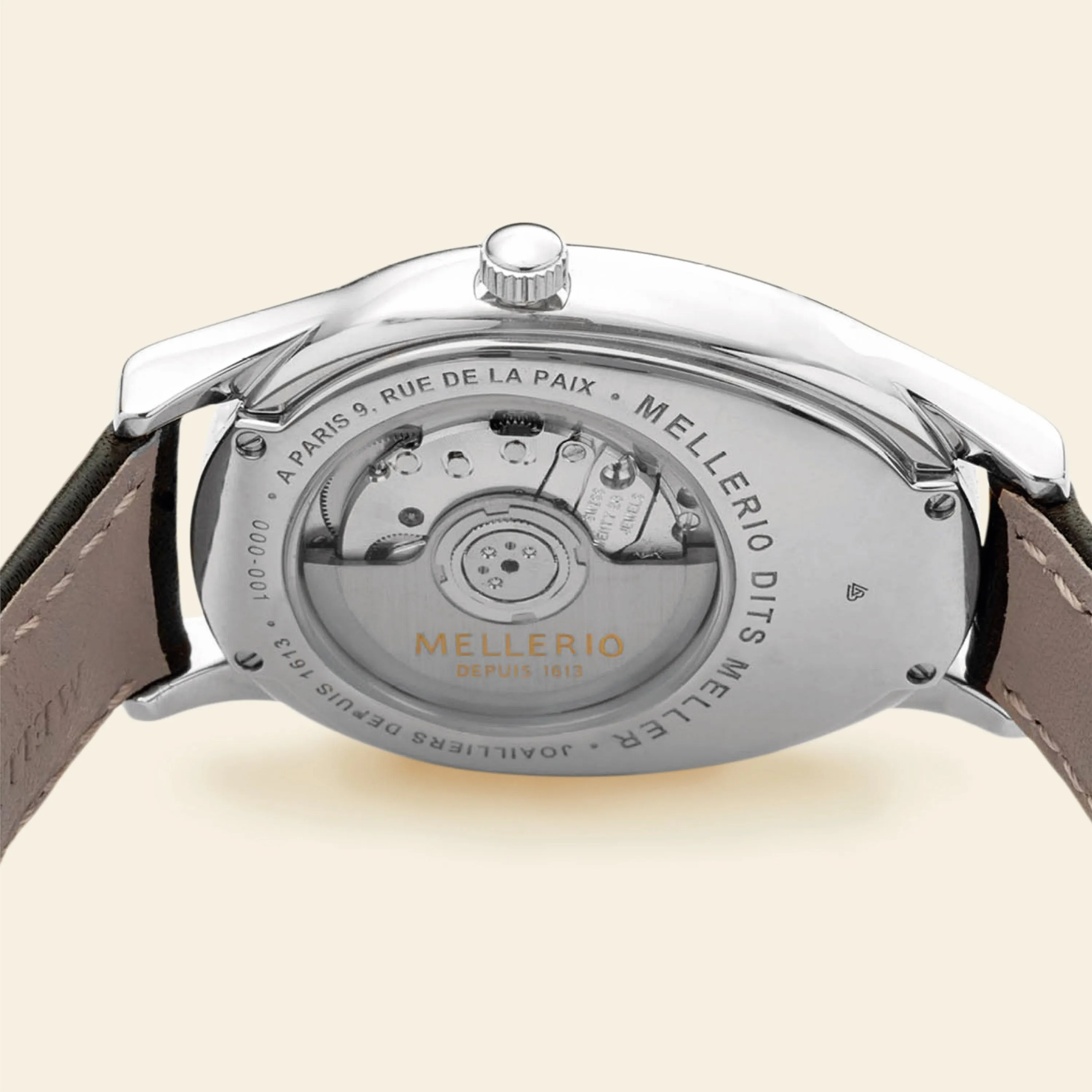 M Cut Watch - White gold with Silvery Dial