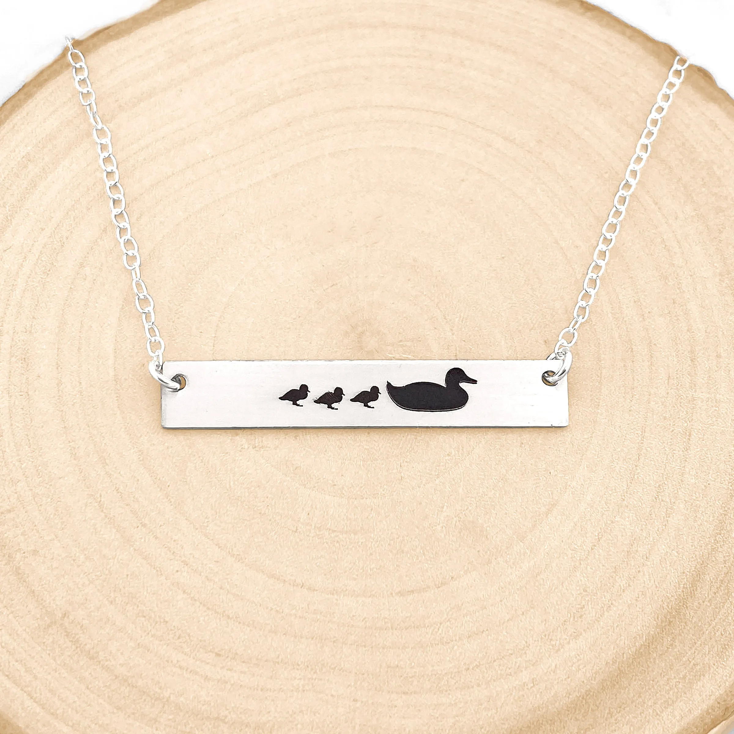 Mama Duck and Her Ducklings Necklace