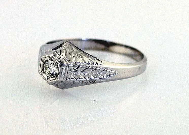 Man's Antique 18K Diamond Ring