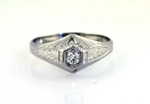 Man's Antique 18K Diamond Ring