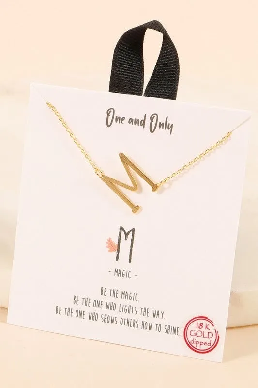 Mantra/Initial Pendant Necklace