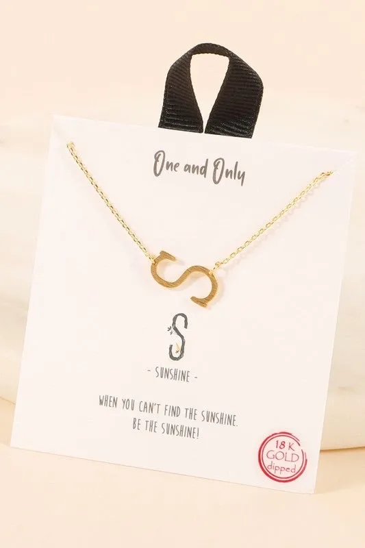 Mantra/Initial Pendant Necklace