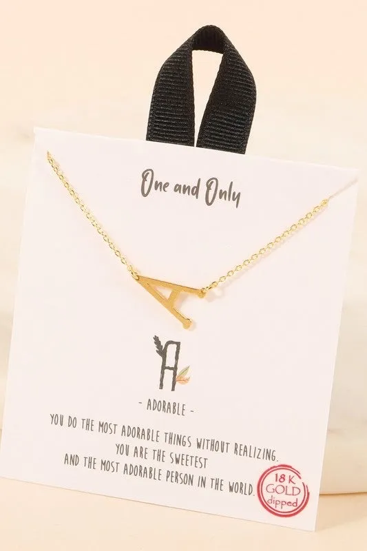 Mantra/Initial Pendant Necklace