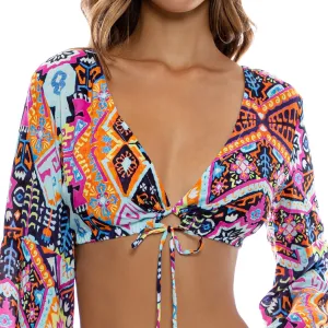 MARACUYA KISSES - Bell Sleeve Crop Top
