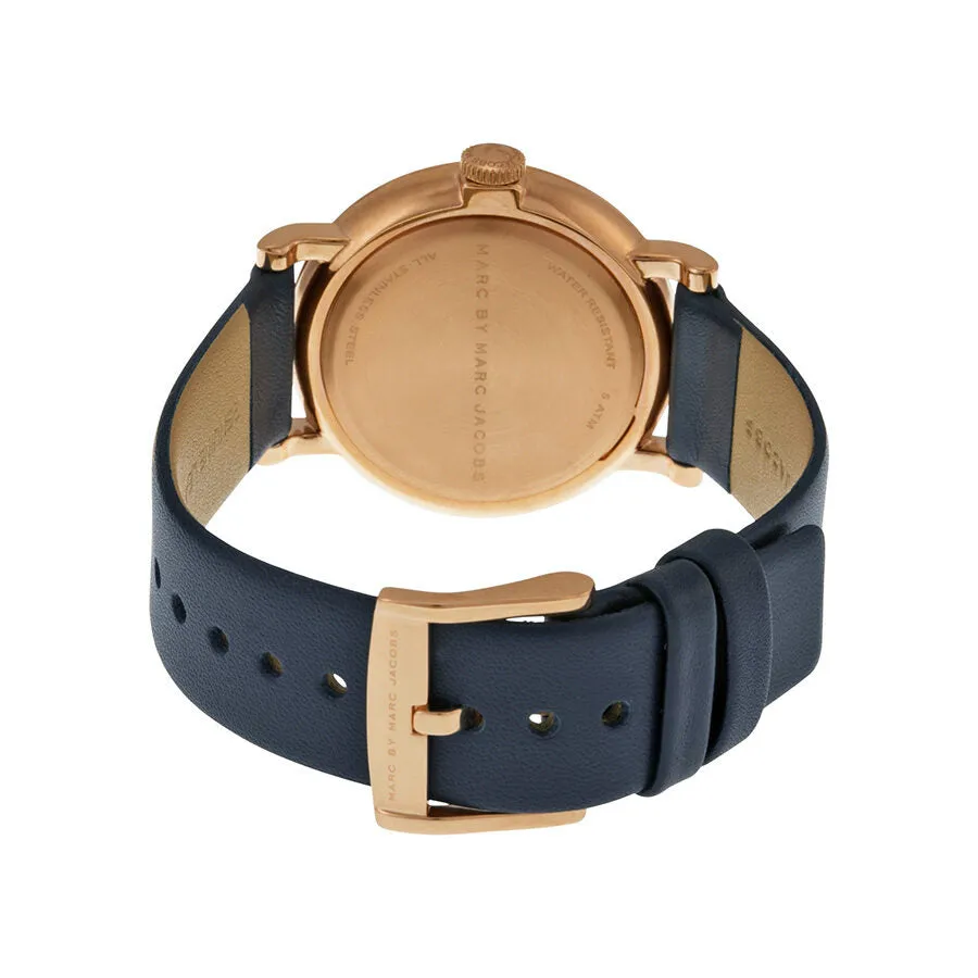 Marc By Marc Jacobs Baker Navy Dial Navy Leather Ladies Watch MBM1329 (Defect)