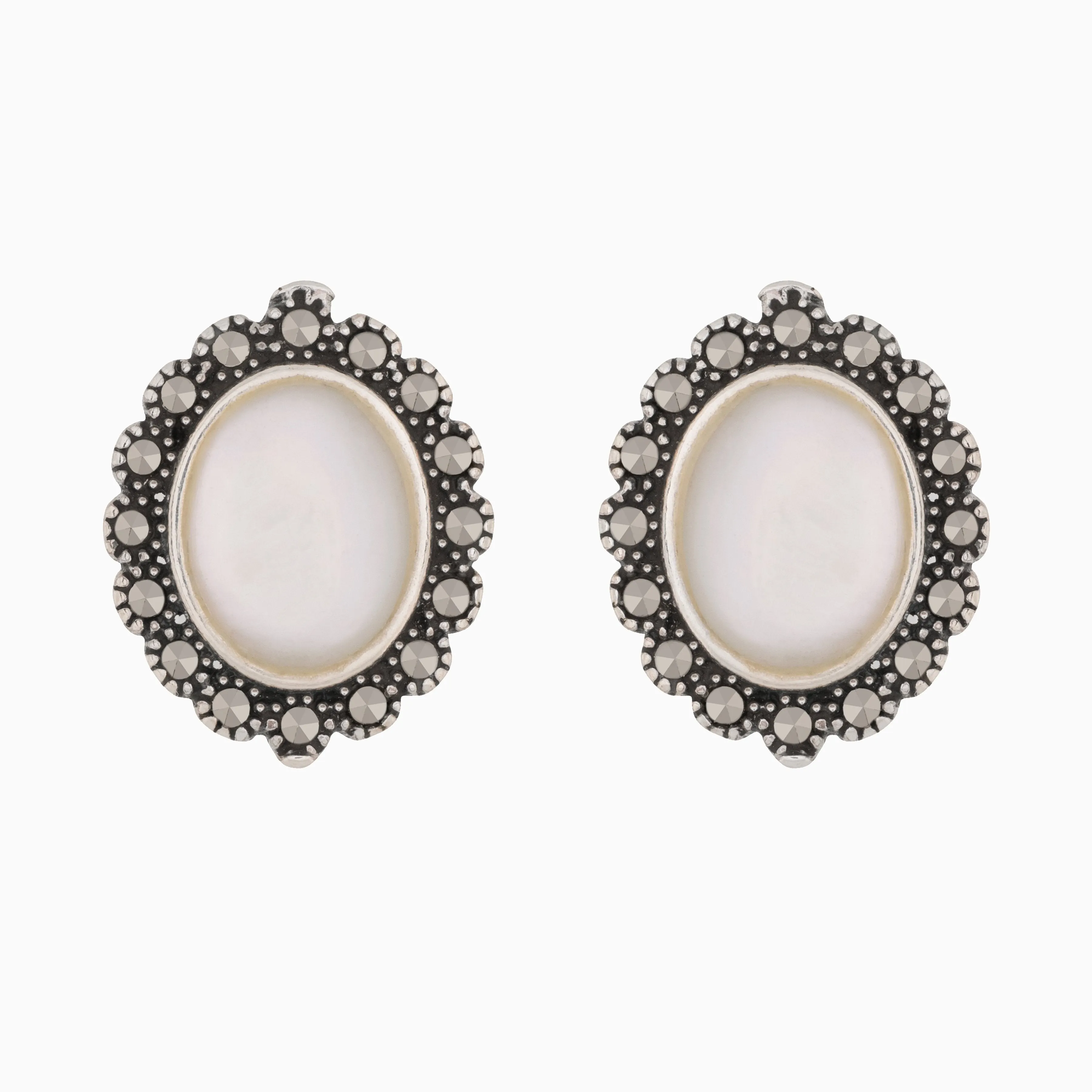 Marcasite and Mother of Pearl Earrings