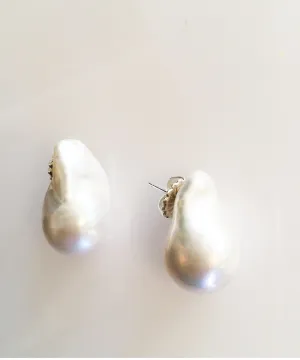 Margo Morrison White Baroque Pearl Earrings