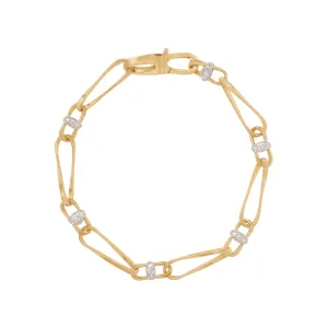 Marrakech 18K Yellow Gold Twisted Coil Diamond Link Bracelet