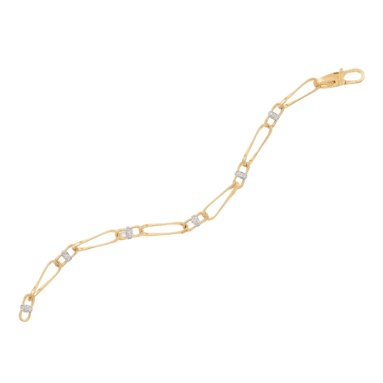 Marrakech 18K Yellow Gold Twisted Coil Diamond Link Bracelet