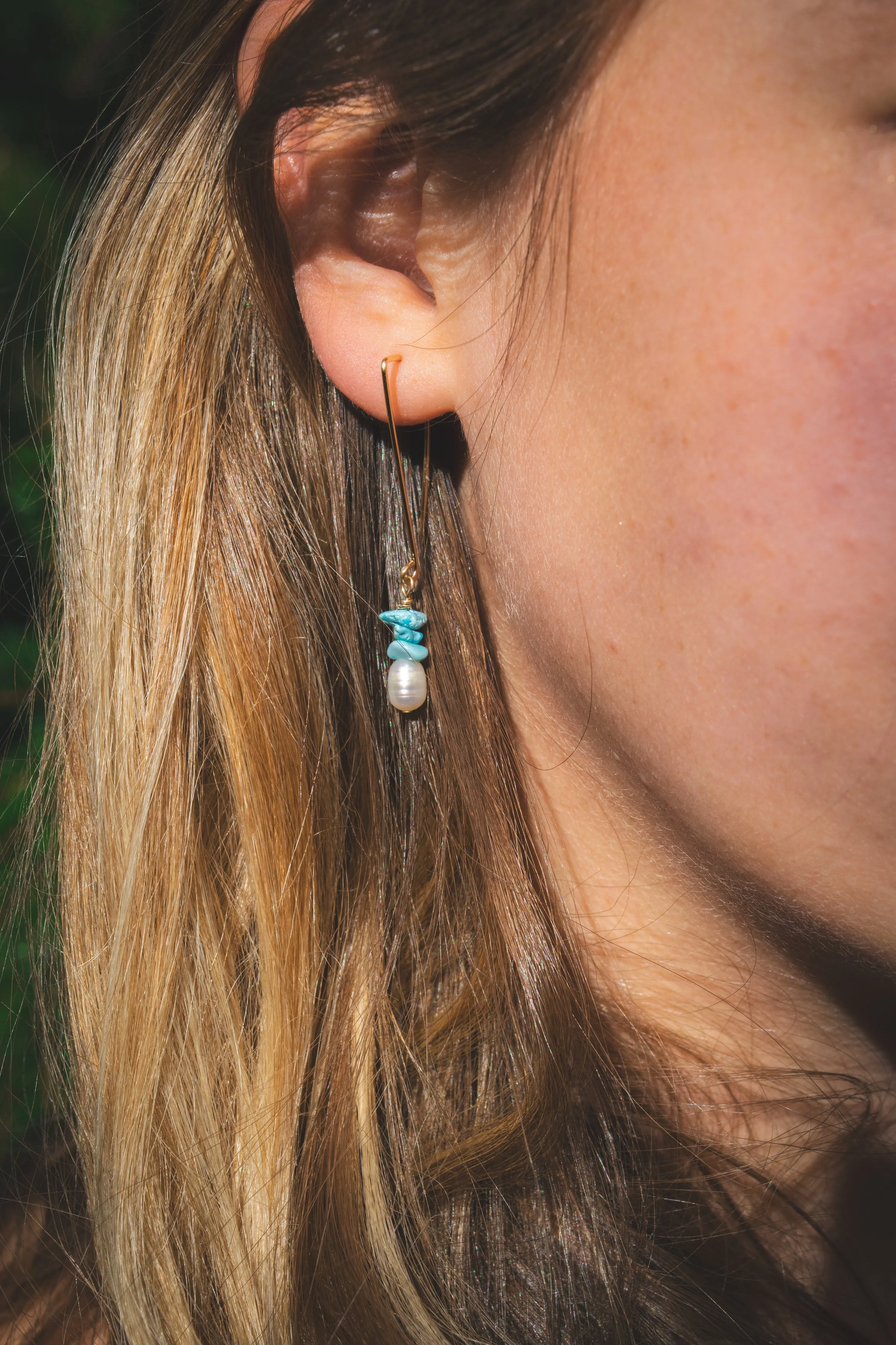 Matilda Turquoise and Pearl Drop Earrings