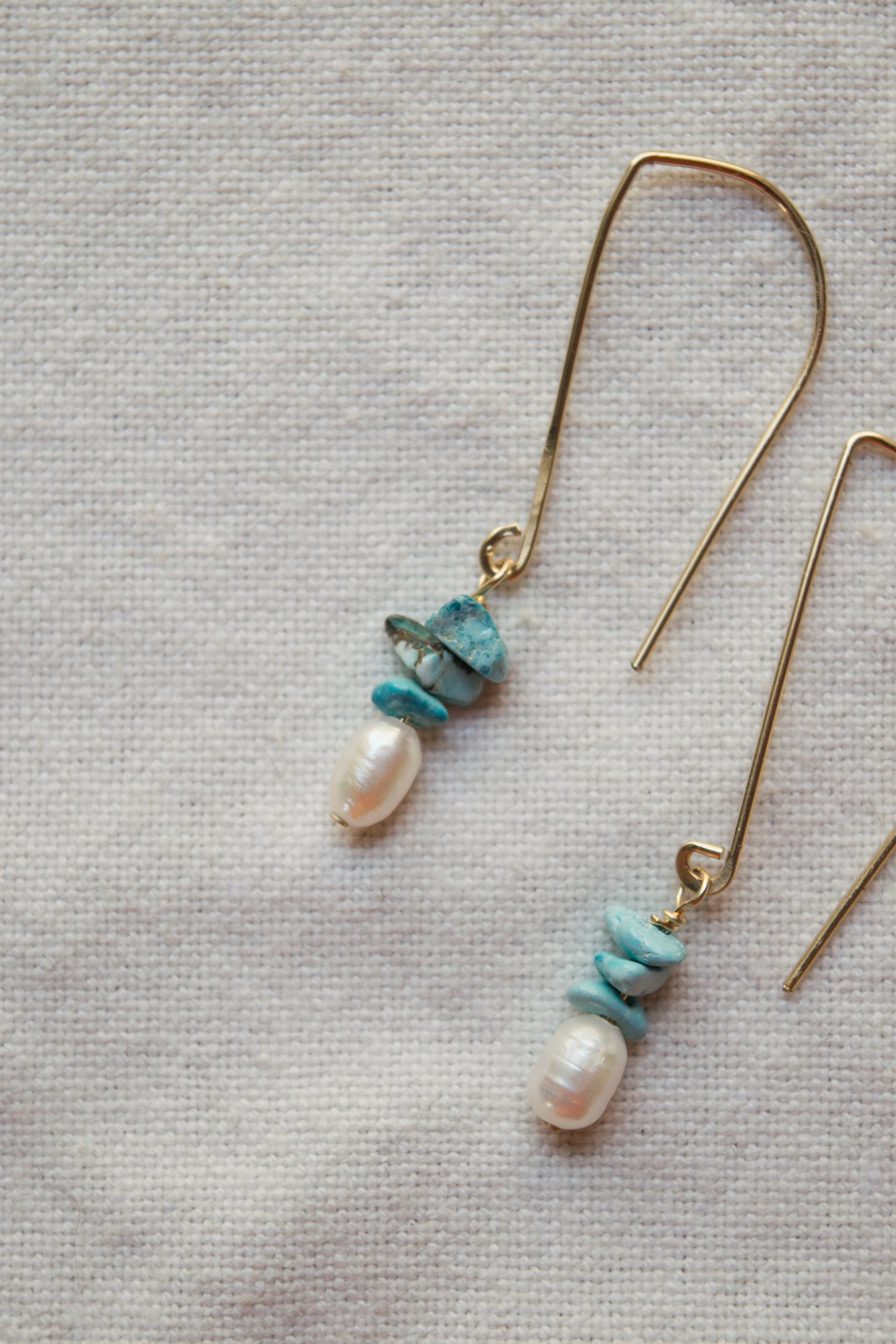 Matilda Turquoise and Pearl Drop Earrings