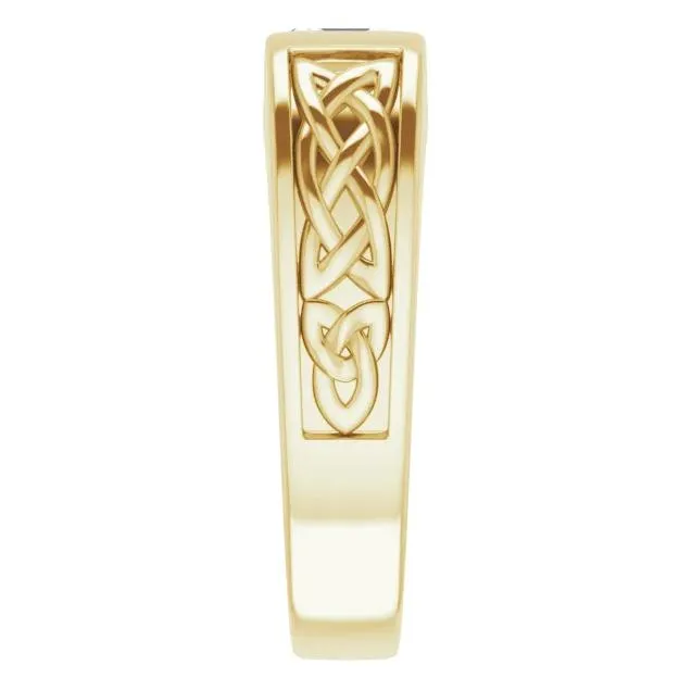 Matthew Asscher Moissanite Scroll Design Thick Ring