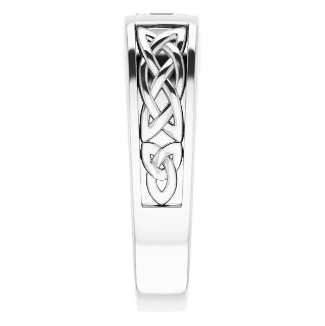 Matthew Asscher Moissanite Scroll Design Thick Ring