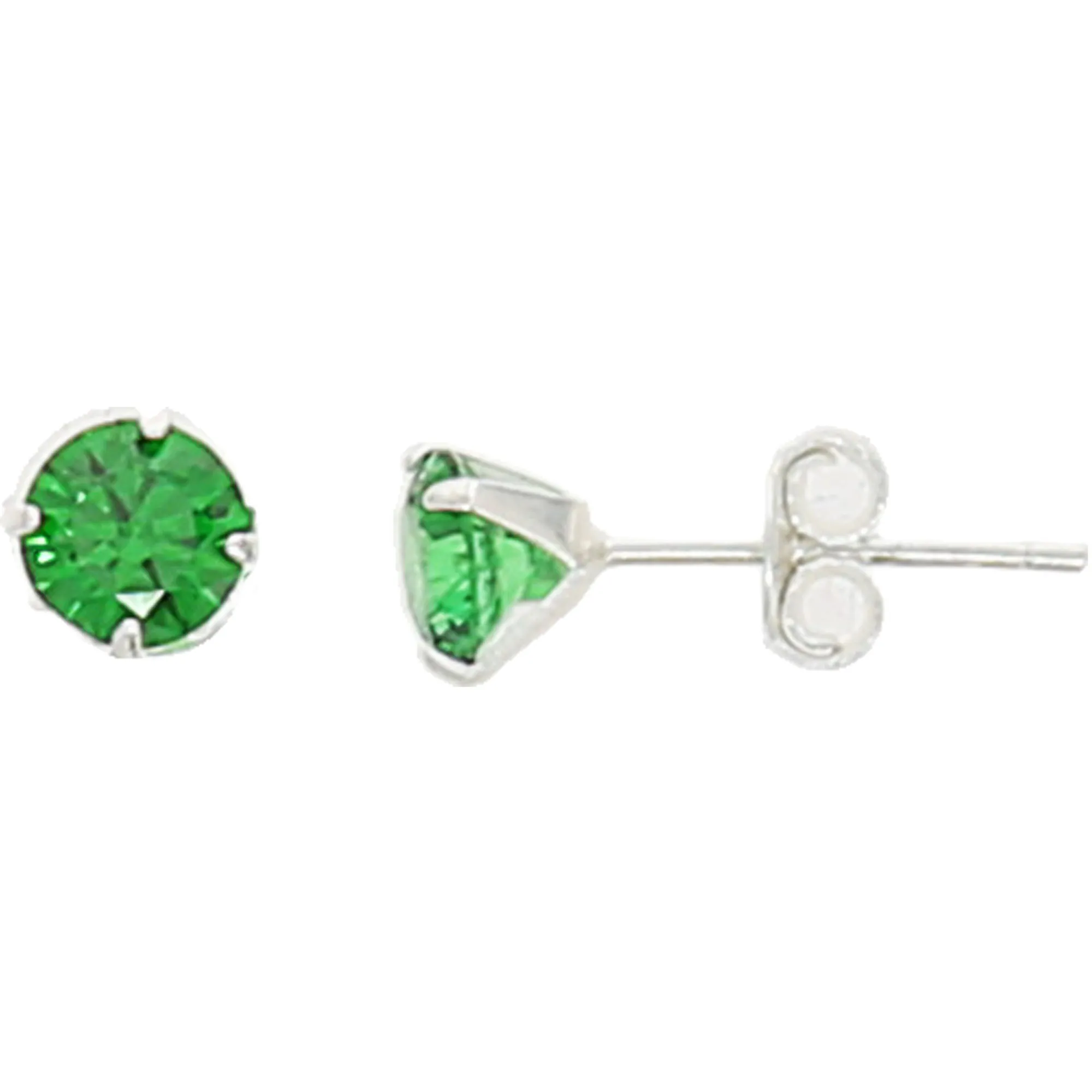 May 5mm Sterling Silver Cubic Zirconia Stud Earrings