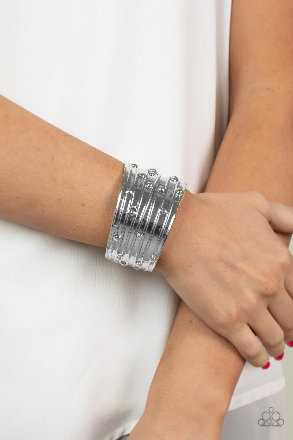 Mechanical Motif - Silver Bracelet