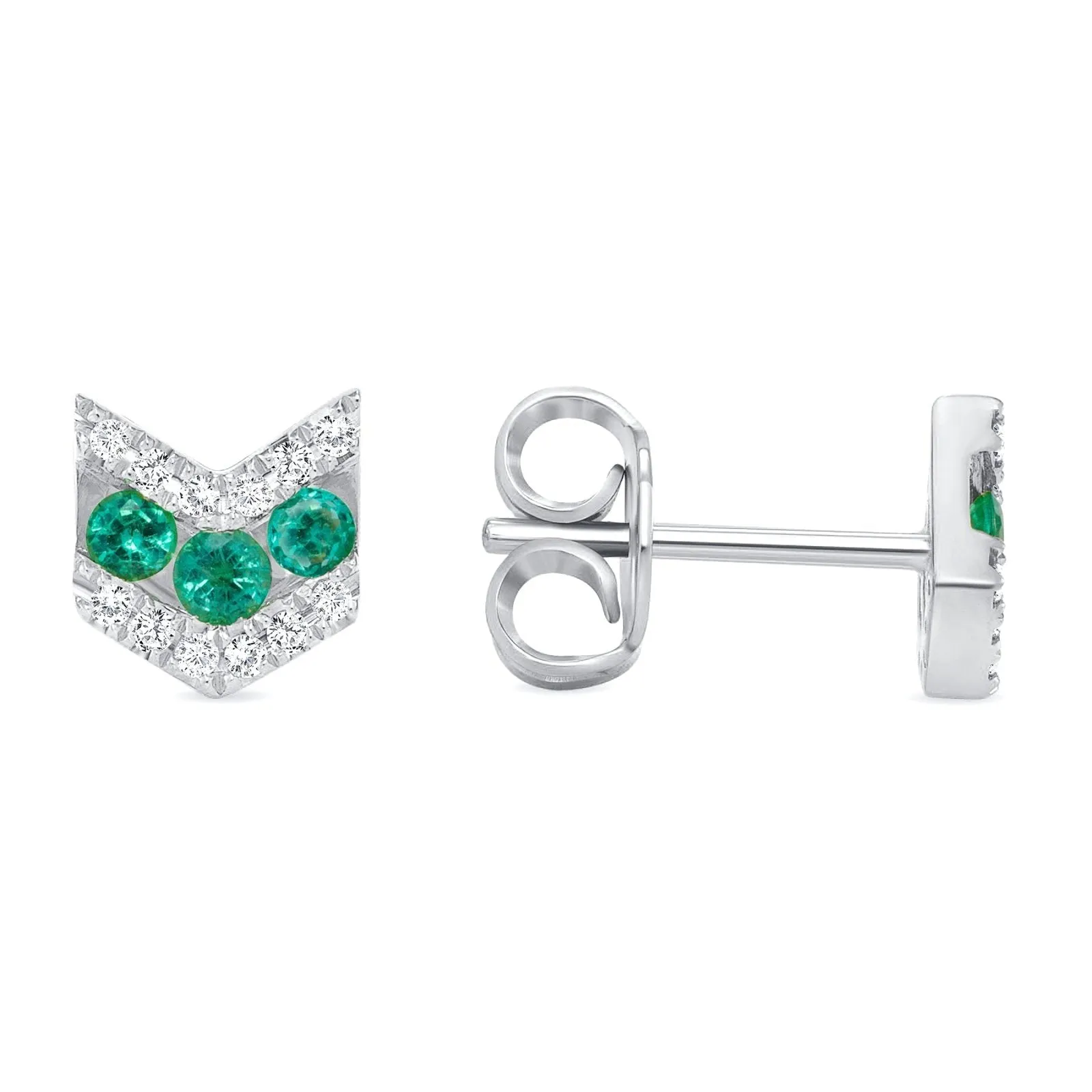 Medallion Emerald and Diamond Earrings