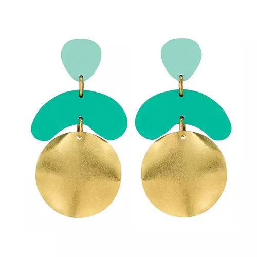 Megadrop Earrings in Sage & Jade Green