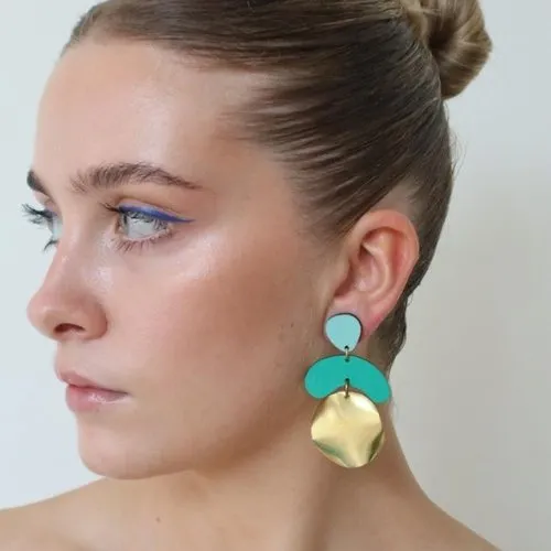 Megadrop Earrings in Sage & Jade Green