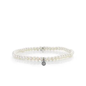 Men's Collection Black Rhodium & Diamond Mini Disc on Pearls