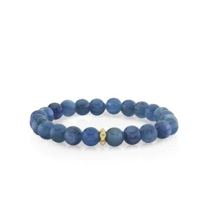 Men's Collection Gold & Diamond Pyramid Rondelle on Kyanite
