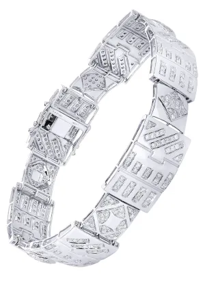 Mens Diamond Bracelet White Gold| 4.28 Carats| 32.37 Grams