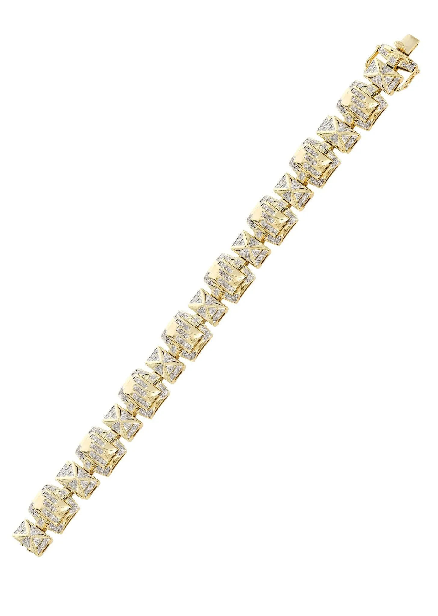 Mens Diamond Bracelet Yellow Gold| 3.16 Carats| 33.64 Grams