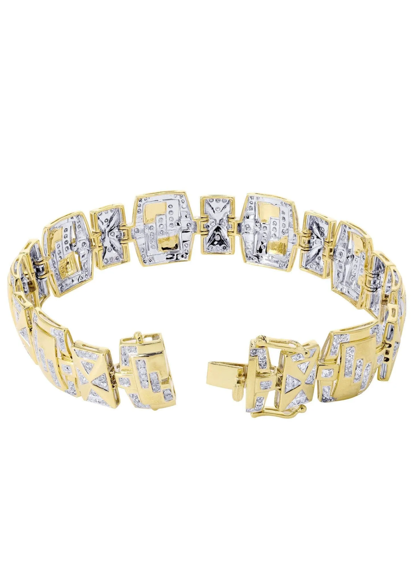 Mens Diamond Bracelet Yellow Gold| 3.16 Carats| 33.64 Grams