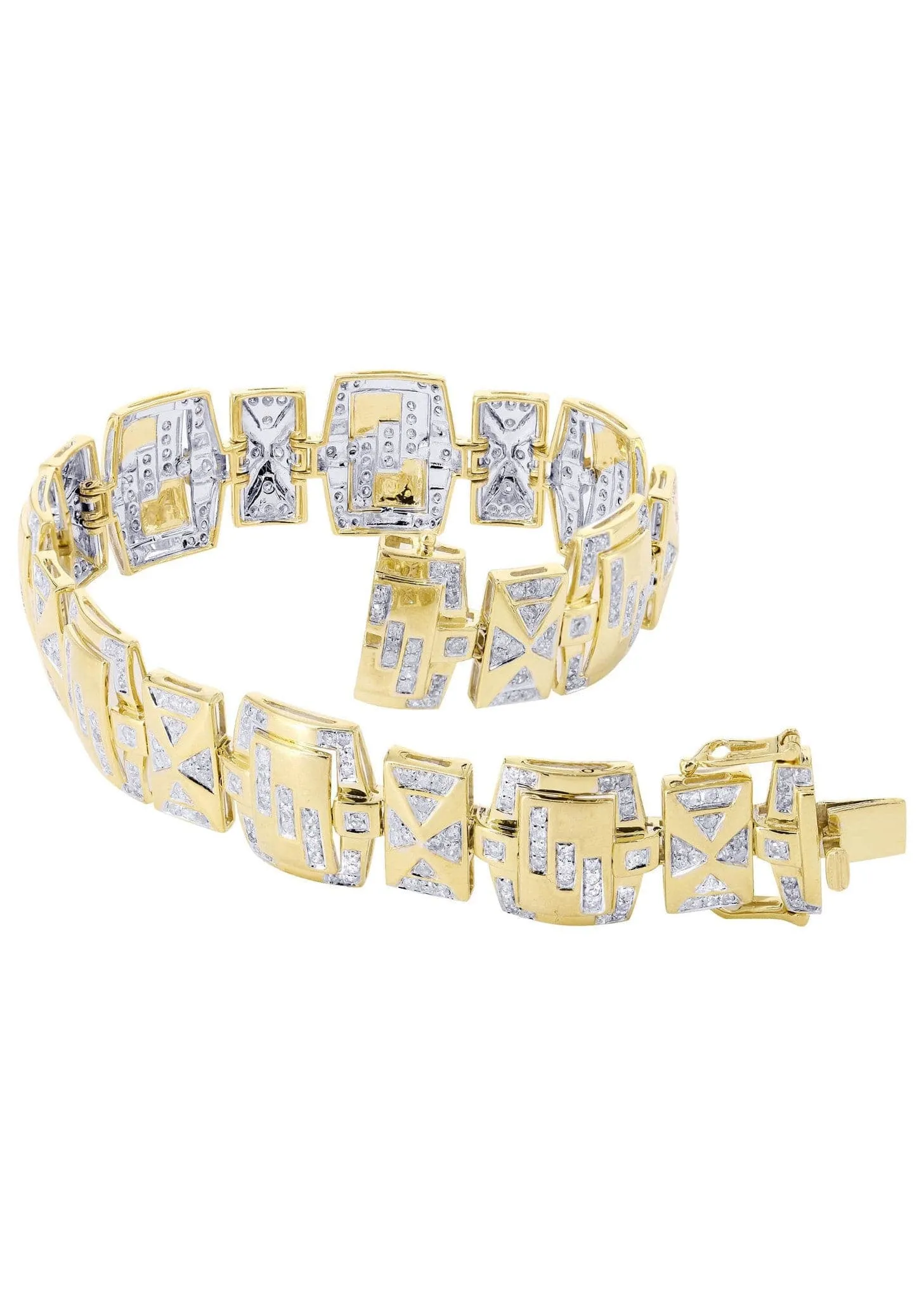 Mens Diamond Bracelet Yellow Gold| 3.16 Carats| 33.64 Grams