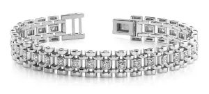 Mens Diamond Link Diamond Bracelet with 1.02 ct.(finished) 2.0mm