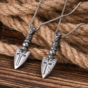 Mens Retro Arrow Headed Pendant Necklaces