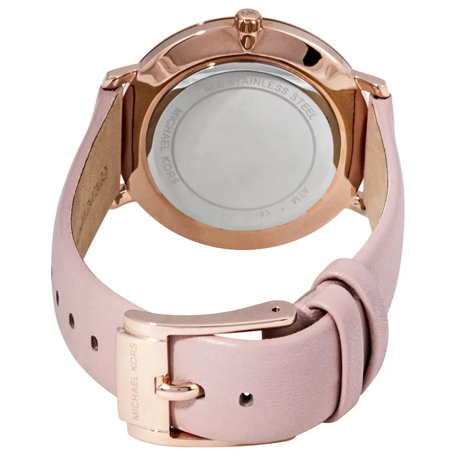 Michael Kors Pyper White Dial Pink Leather Ladies Watch MK2741
