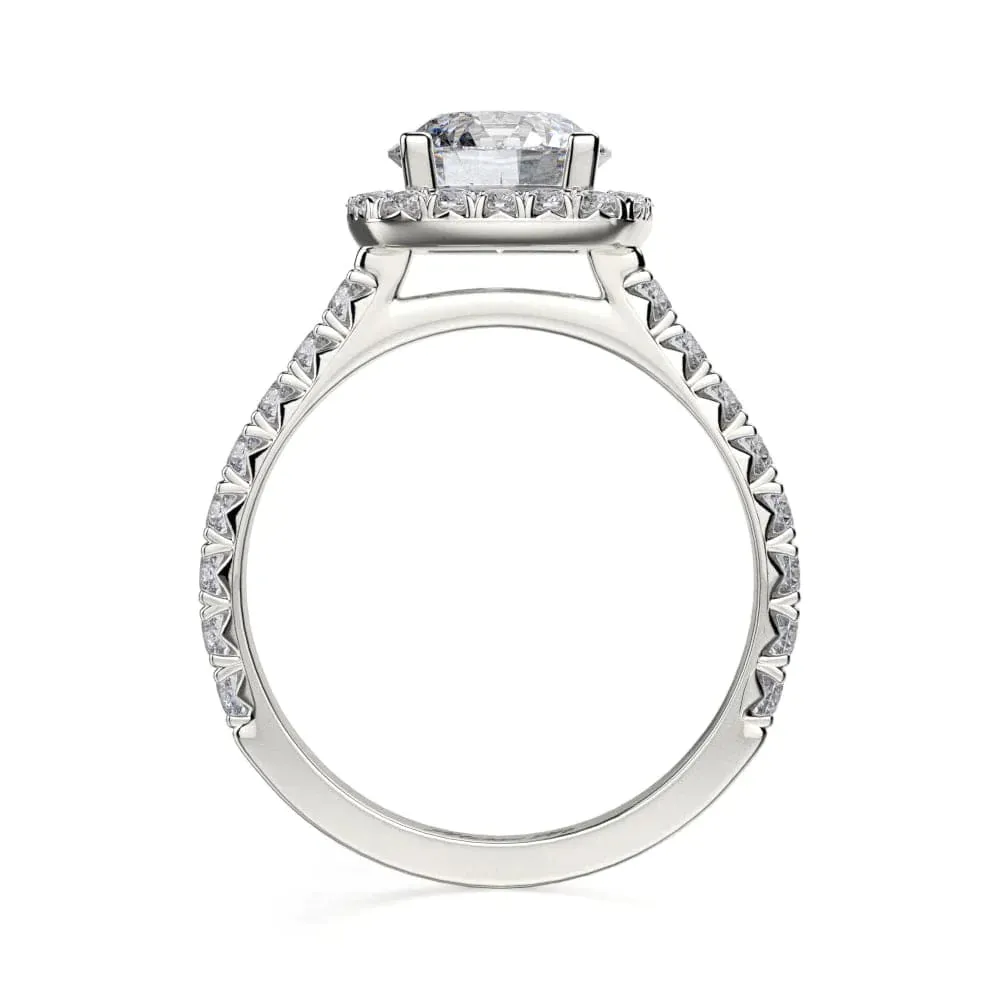 Michael M Monaco Cushion Halo Diamond Engagement Ring R614-2