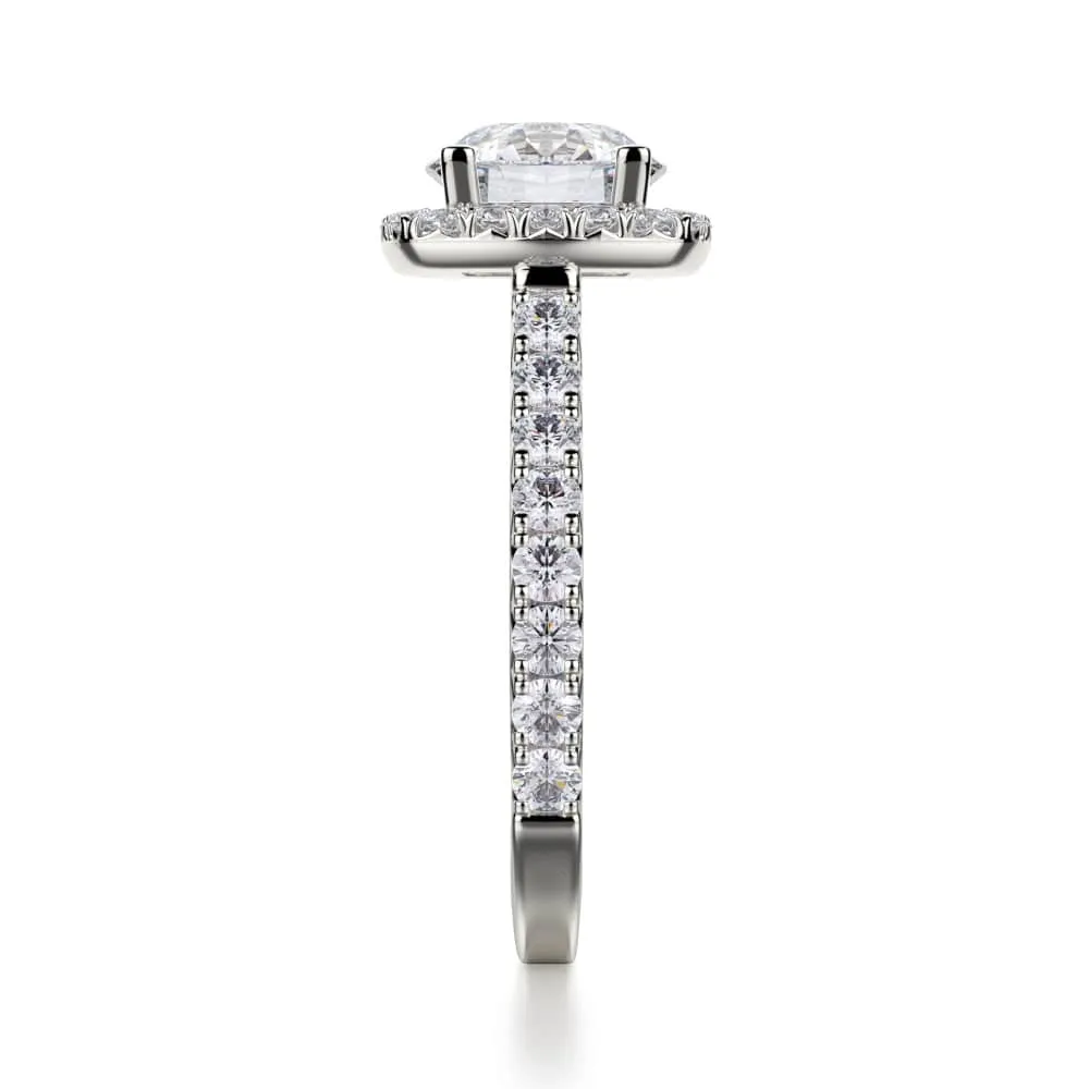 Michael M Monaco Cushion Halo Diamond Engagement Ring R614-2
