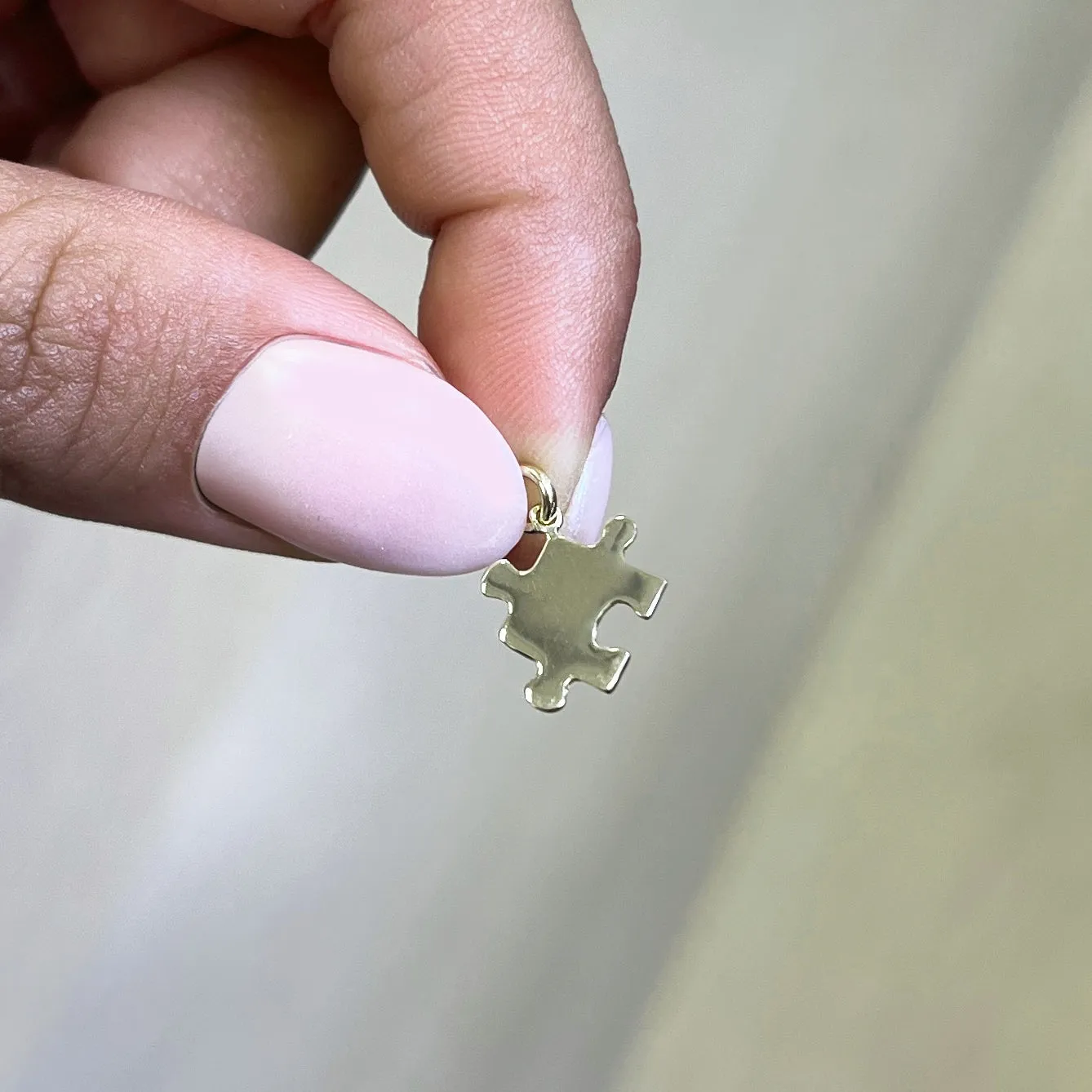 Mini Gold Puzzle Piece Charm
